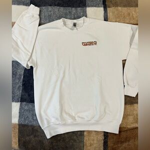 Flying G Leather White Crewneck Sweater